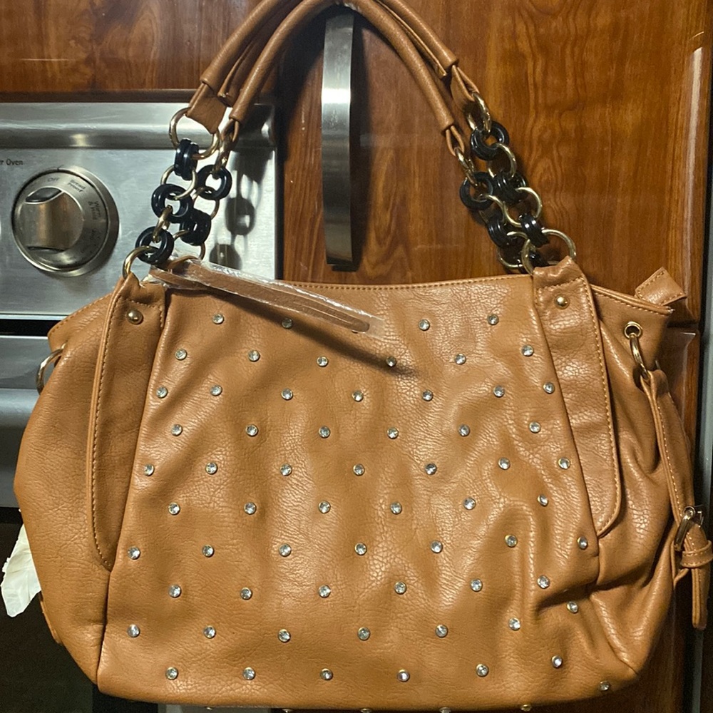 Camel purse with rhinestones